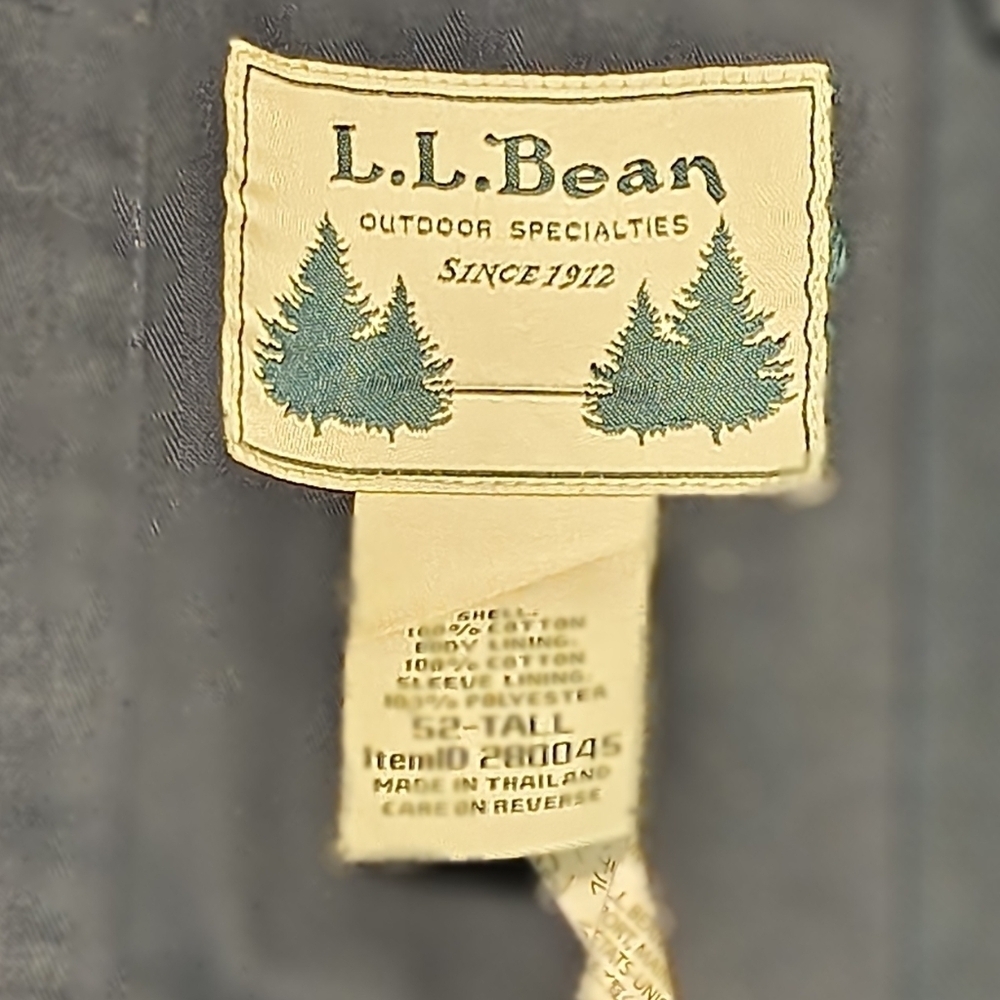 Navy Cotton LL Bean 50T Tall Blazer Jacket - Picture 4 of 10